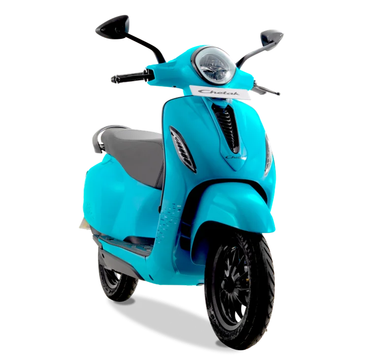 Bajaj Chetak 3001 blue electric scooter with premium finish, connected features, and efficient EV ride