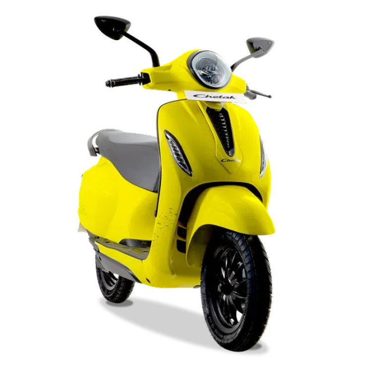 Bajaj Chetak 3001 in lime green shade offering bold looks, smart dashboard, and eco-friendly mobility